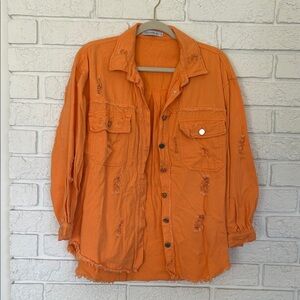 Women's Distressed Orange Jacket